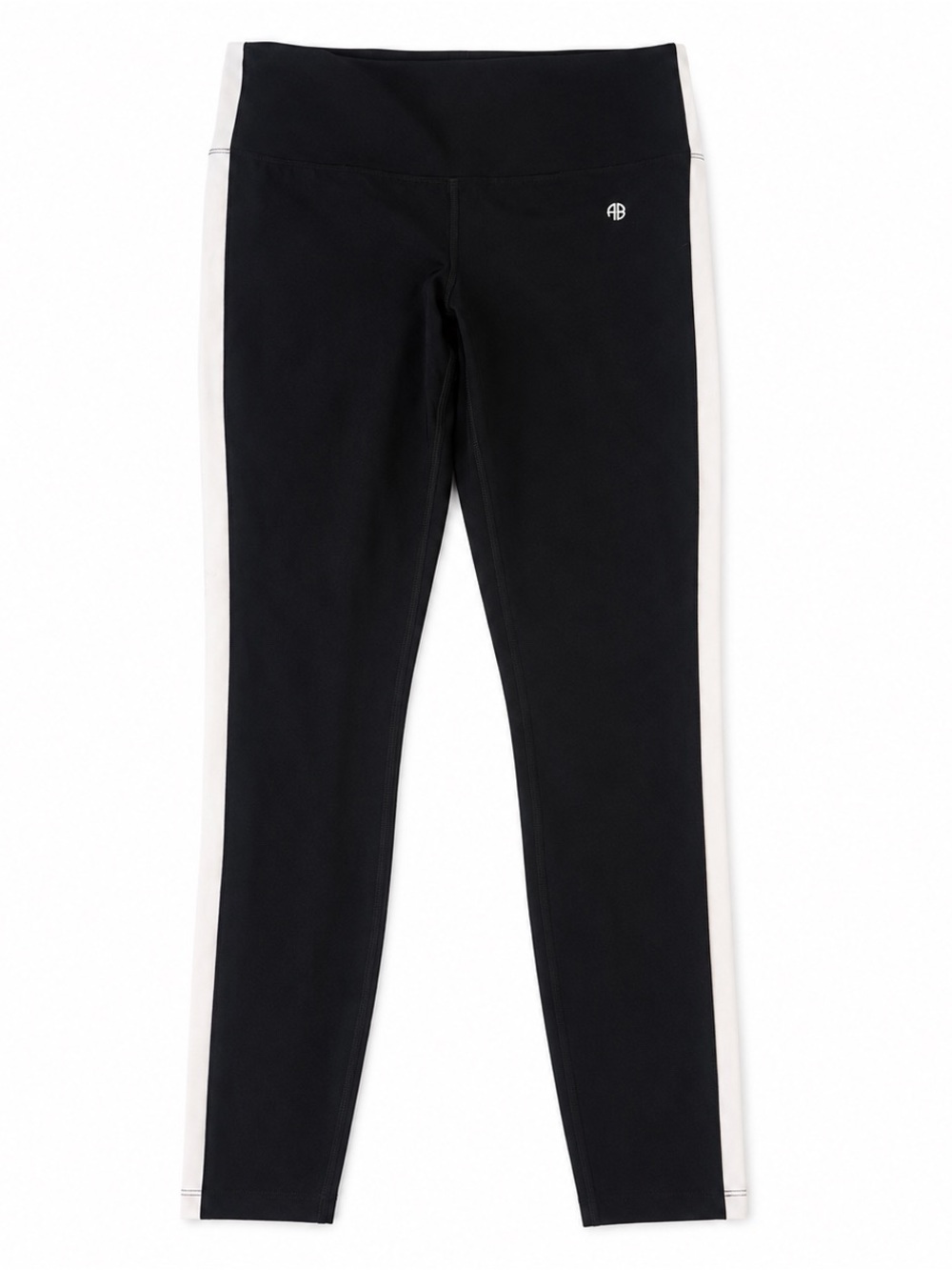 Anine Bing sport Black Leggings with White Side Stripes Small